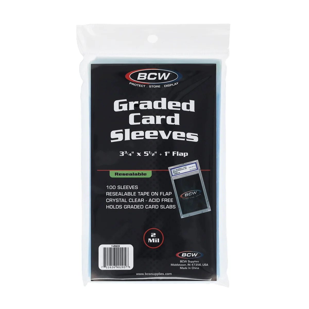 Resealable Graded Card Sleeves - 100 Pack